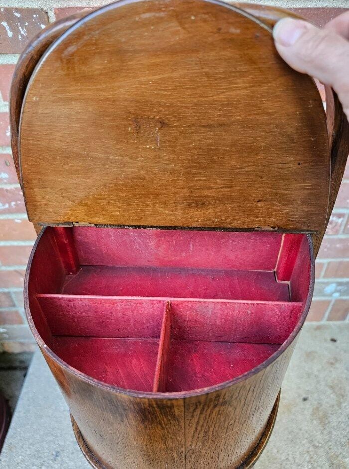 Antique Sewing Cabinet Stand Solid Mahogany
