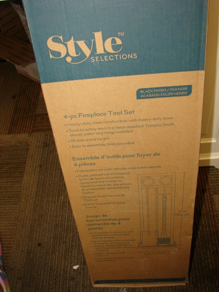 Style Selections 4 pc Fireplace Tool Set #0669004