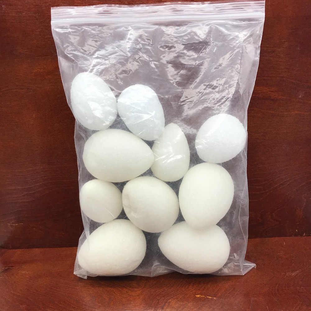 Styrofoam Craft Easter Eggs Various Sizes 10-pack