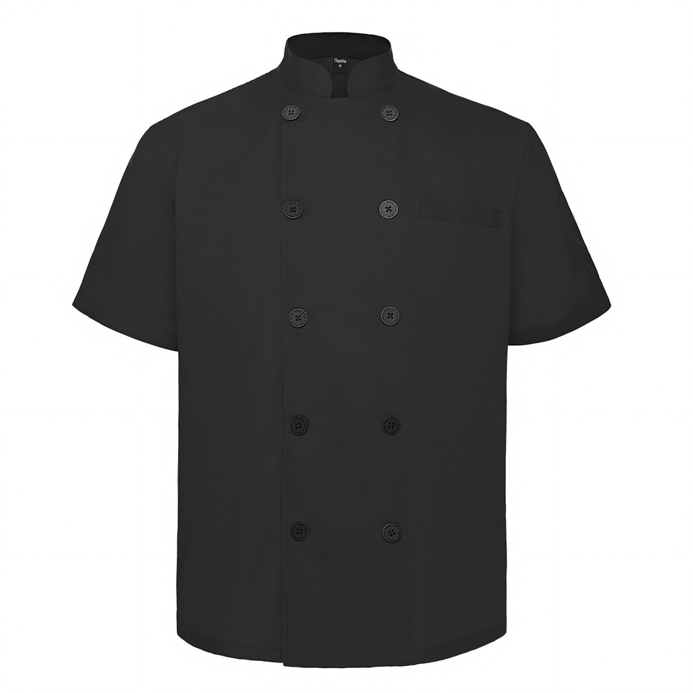 TOPTIE Short Sleeve Chef Coat Jacket Lightweight Button Chef Uniform
