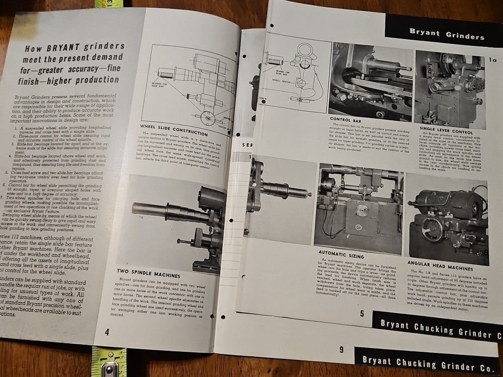 BRYANT GRINDERS CHUCKING PRECISION GRINDING CATALOG 1A