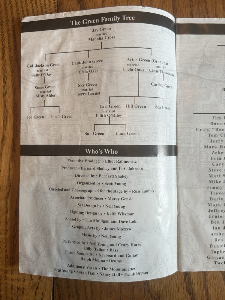 Neil Young Greendale Show Bill - 2003 Tour