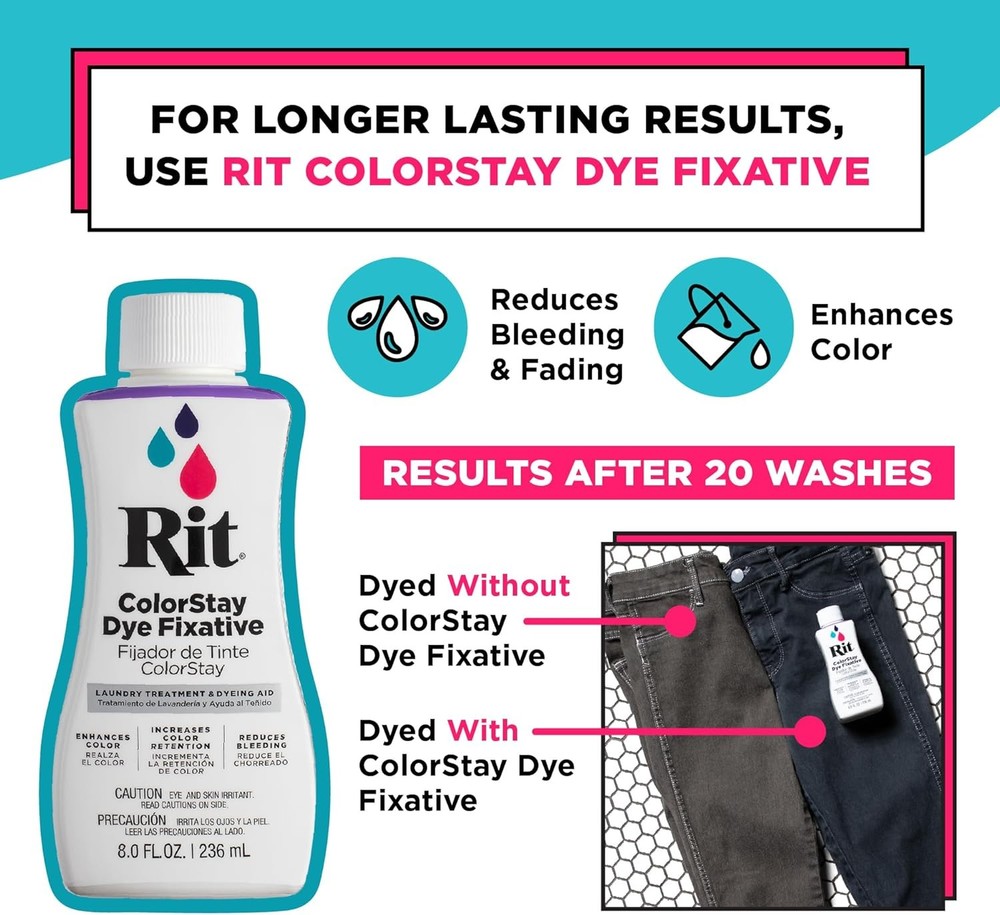 Rit All-Purpose Liquid Dye, Black, 3-Pack Black