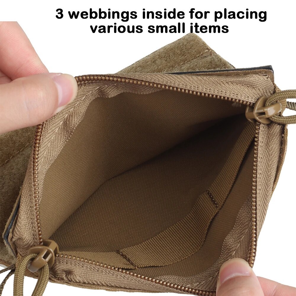 Tactical Admin Small Pouch Hook & Loop Zipper Closure Bag Insert Chest Rig Vest