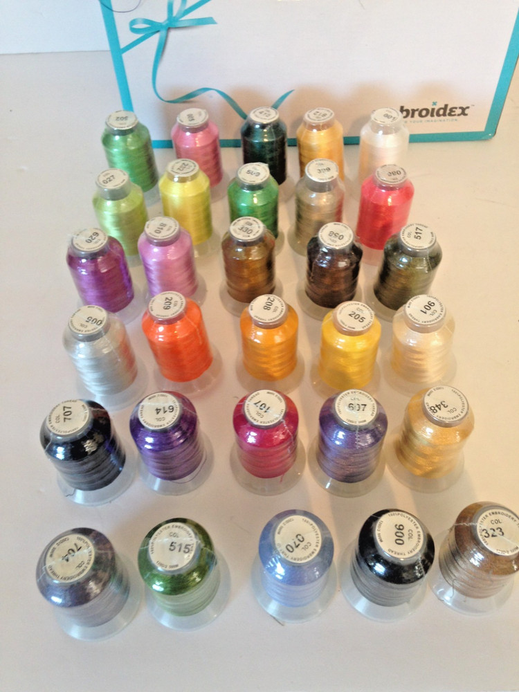 63 Colored Thread Spools Brother Embroidery Machine 100% Polyester