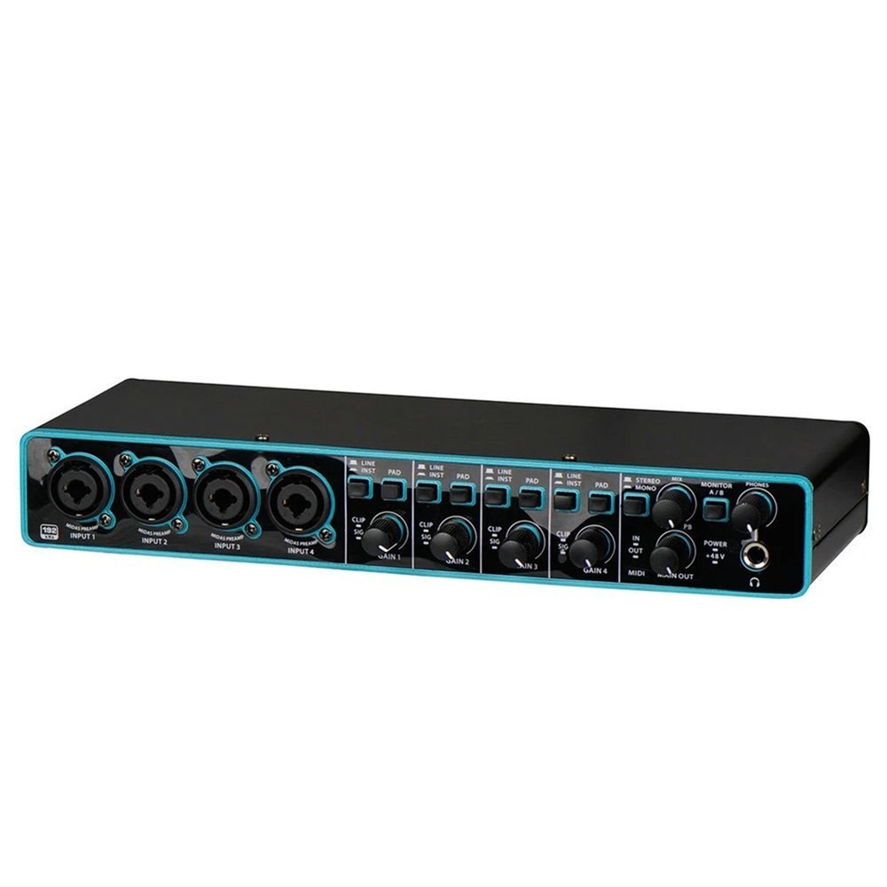 USB Audio Interface with 4x4 Input Output and Mic Preamplifier for Studios