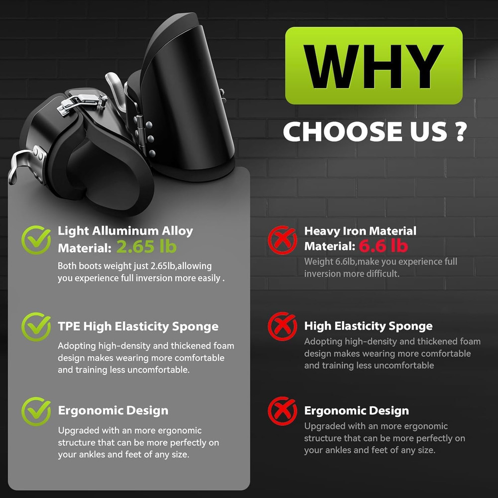 New anti Gravity Inversion Boots for Decompression Stretching, Back Pain Relief