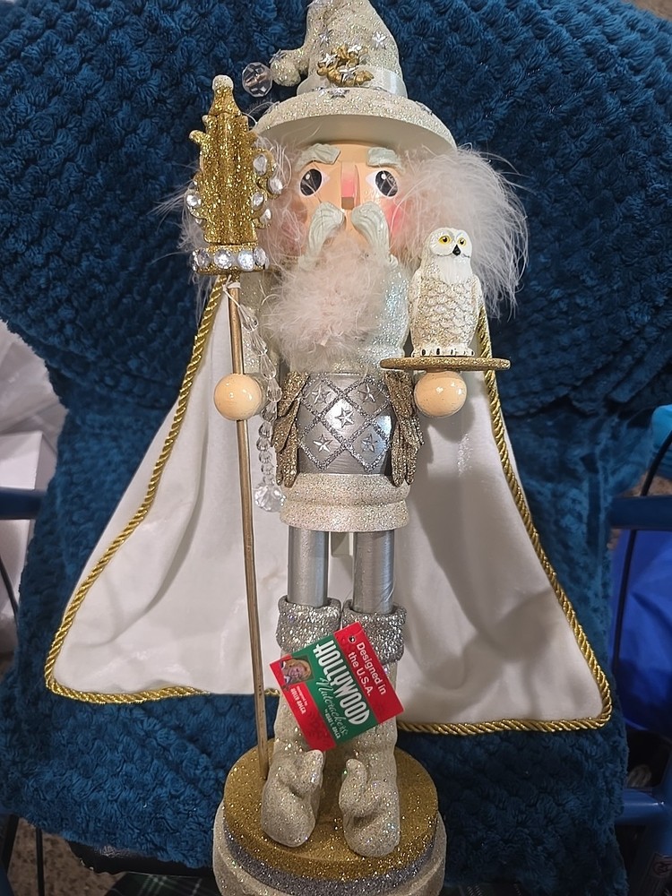 Holly & Kurt Adler Hollywood Nutcracker White Wizard Nutcracker 17" HA0493