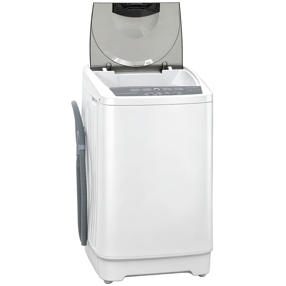 Compact Full-Automatic Washer 8 Programs 6 Water Levels White/Grey Apartment RV