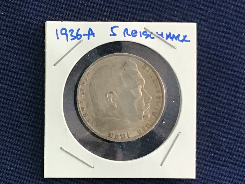 1936-A Germany Silver 5 Reischmark   E7739