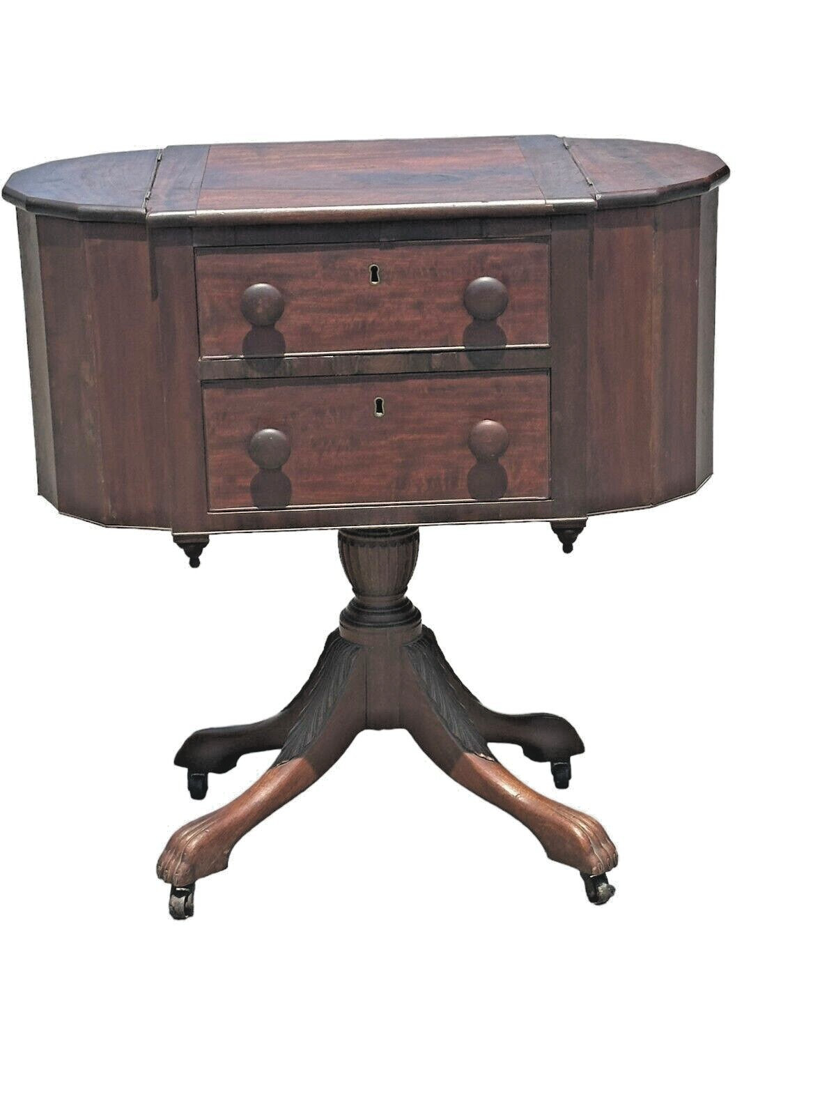 antique 1800s walnut sewing stand table Lancaster pa provenance Washington