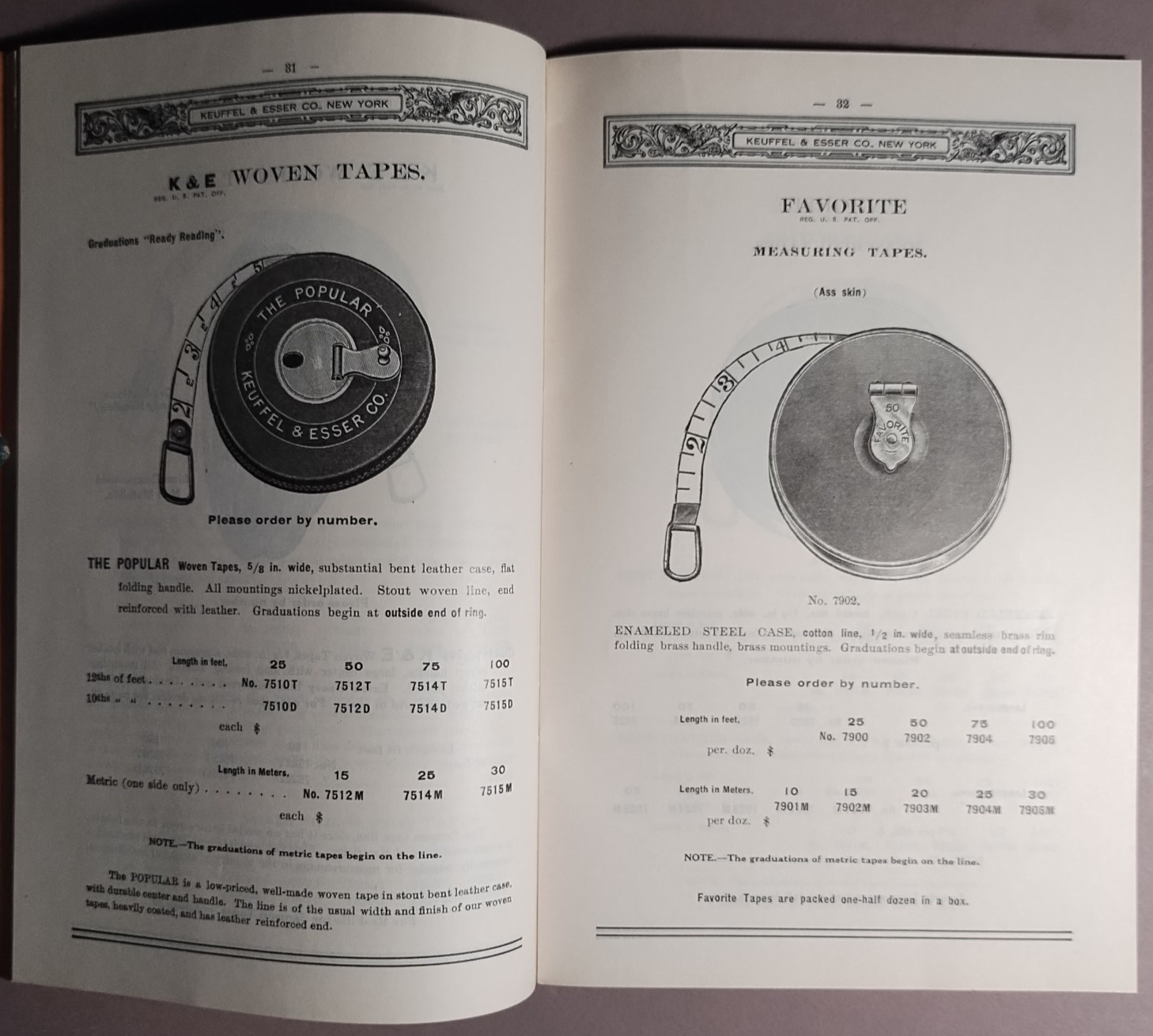 1926 Keuffel & Esser K&E Measuring Tape Folding Rule Catalog + Ink Blotter B6-26