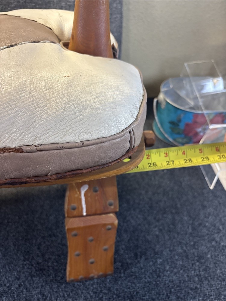 Vtg~Camel Saddle Stool~Leather~Ottoman~Rustic/Modern/Heritage Decor