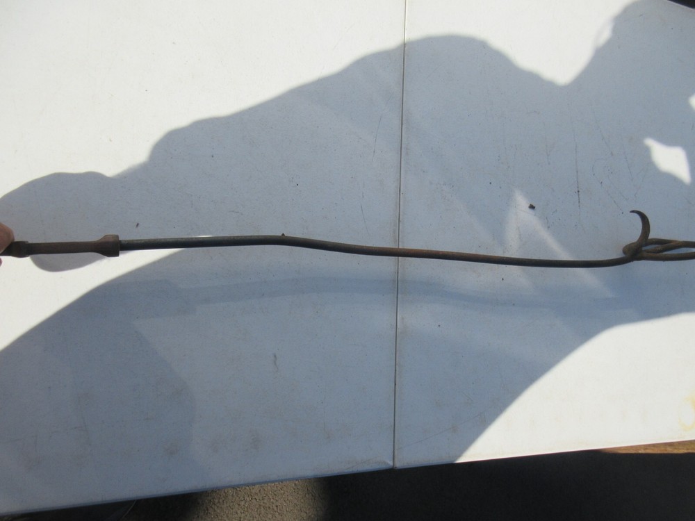 Large Vintage Fireplace Fire Poker Tool Bronze Handle