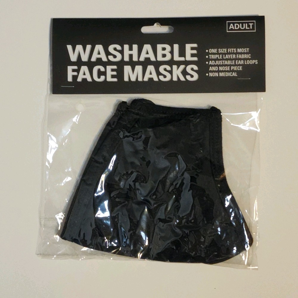 Triple Layer Black Washable Face Mask  - Resuable Mask