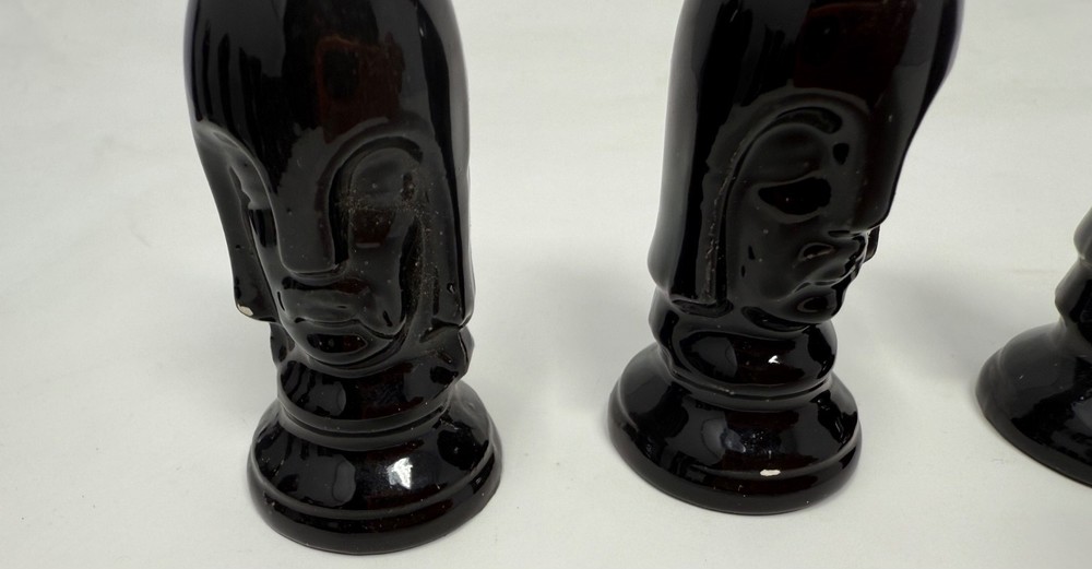 Ceramic Duncan Mold White Black Chess Pieces Set Glazed