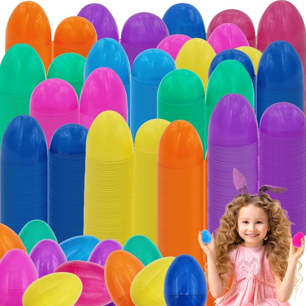 Plastic Easter Eggs, Perfect for Hunt & Surprises, 1000-Pack