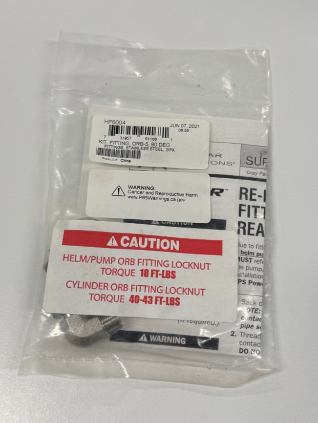 SeaStar HF6004 ORB-5 90 Degree Fitting Kit