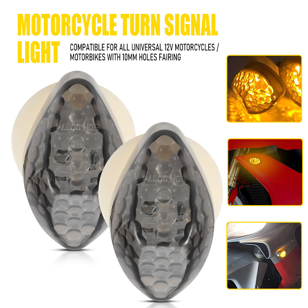 LED Flush Mount Front Turn Signal Blinker Amber For Honda CBR600RR CBR600F4/F4i