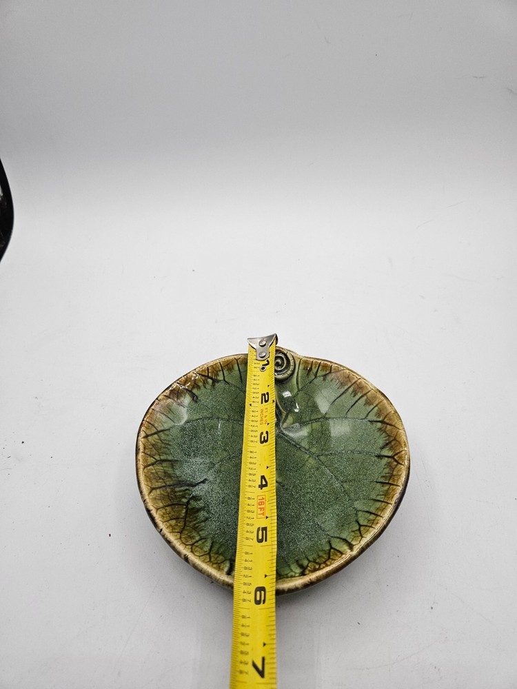 VTG Pottery Boys Hand Made Leaf Dish
