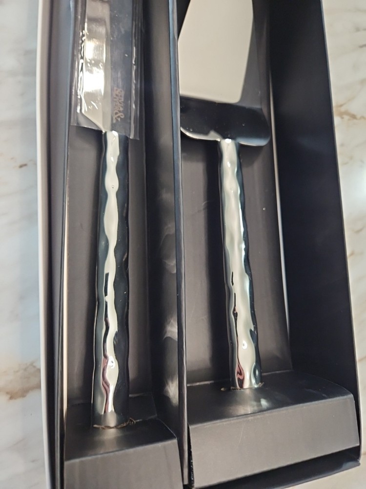 Olivia & Oliver 2PC Cake Server Set Polished Silver Finish WEDDING EVENT