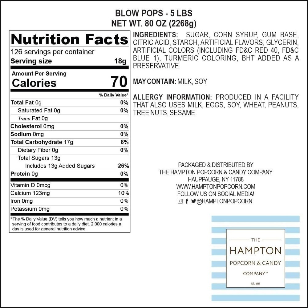 Charms Blow Pops, 3lb Bulk Bag (Approx 68), Assorted Fruit Flavored Bubble...