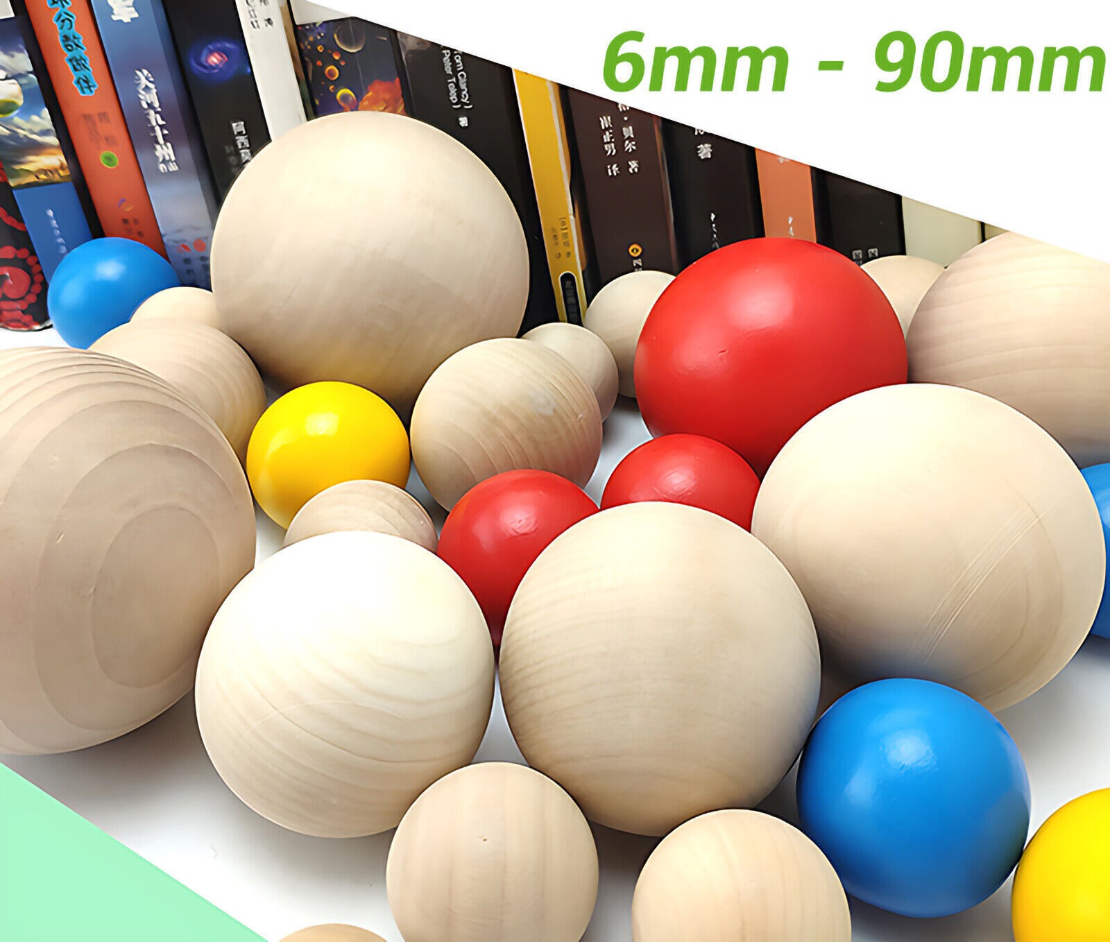 6mm 8mm 10mm to 90mm Natural Wooden Craft Wood Balls Sphere Round Craft Supplies