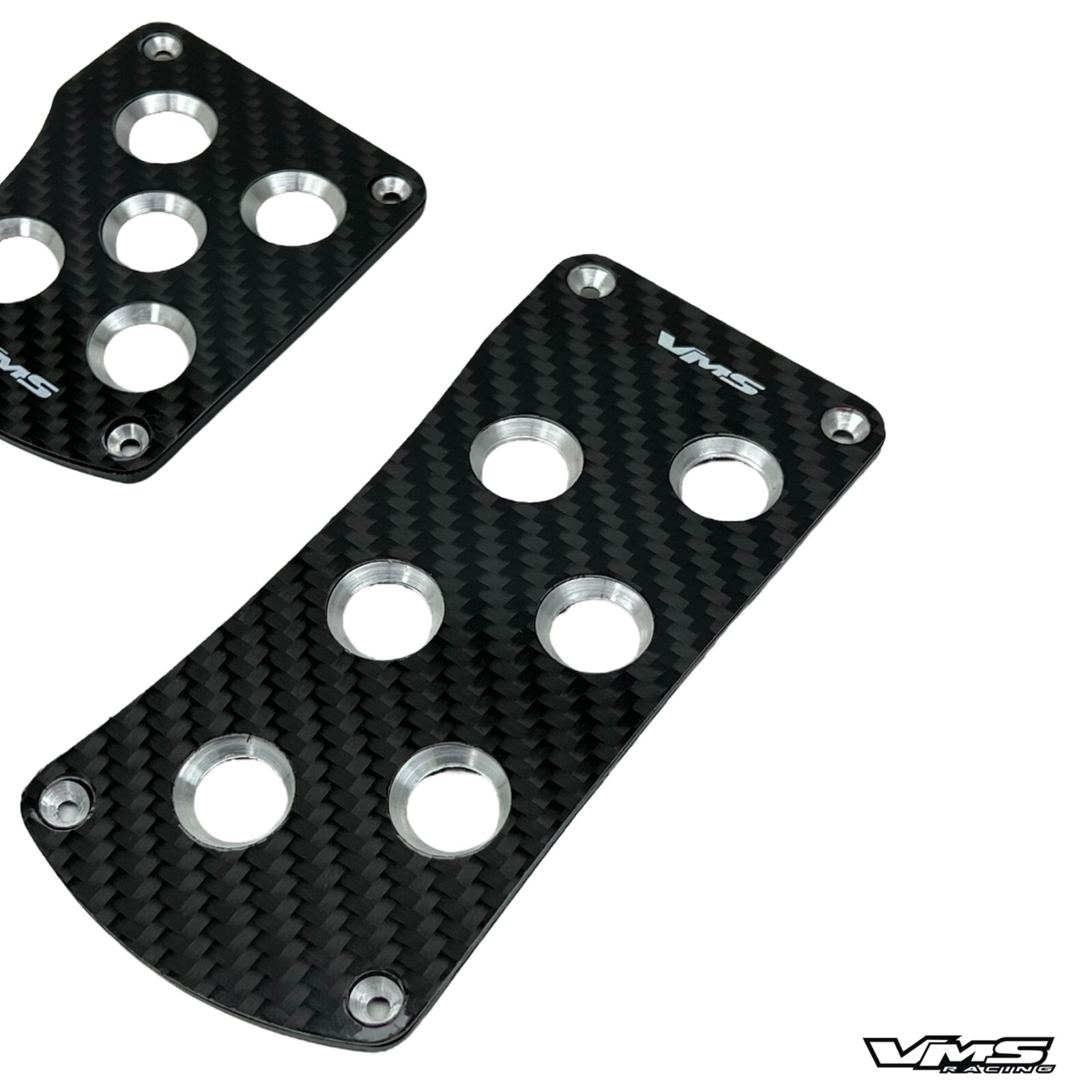 VMS RACING REAL CARBON FIBER ALUMINUM PEDAL PAD COVER KIT MANUAL TRANSMISSION MT