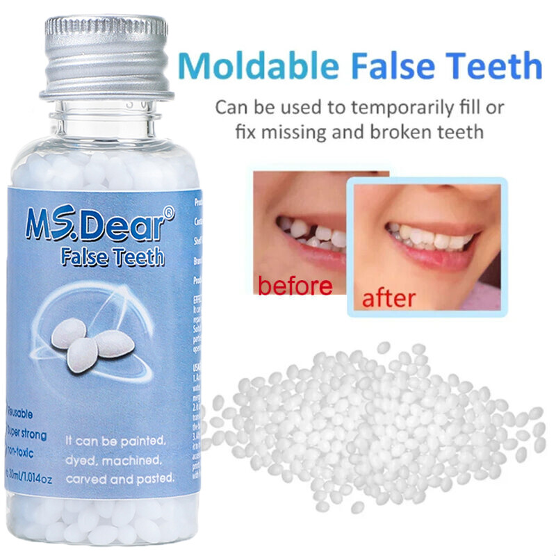 Tooth Repair Granules Temporary Kit Moldable False Teeth Fitting Beads Reusable