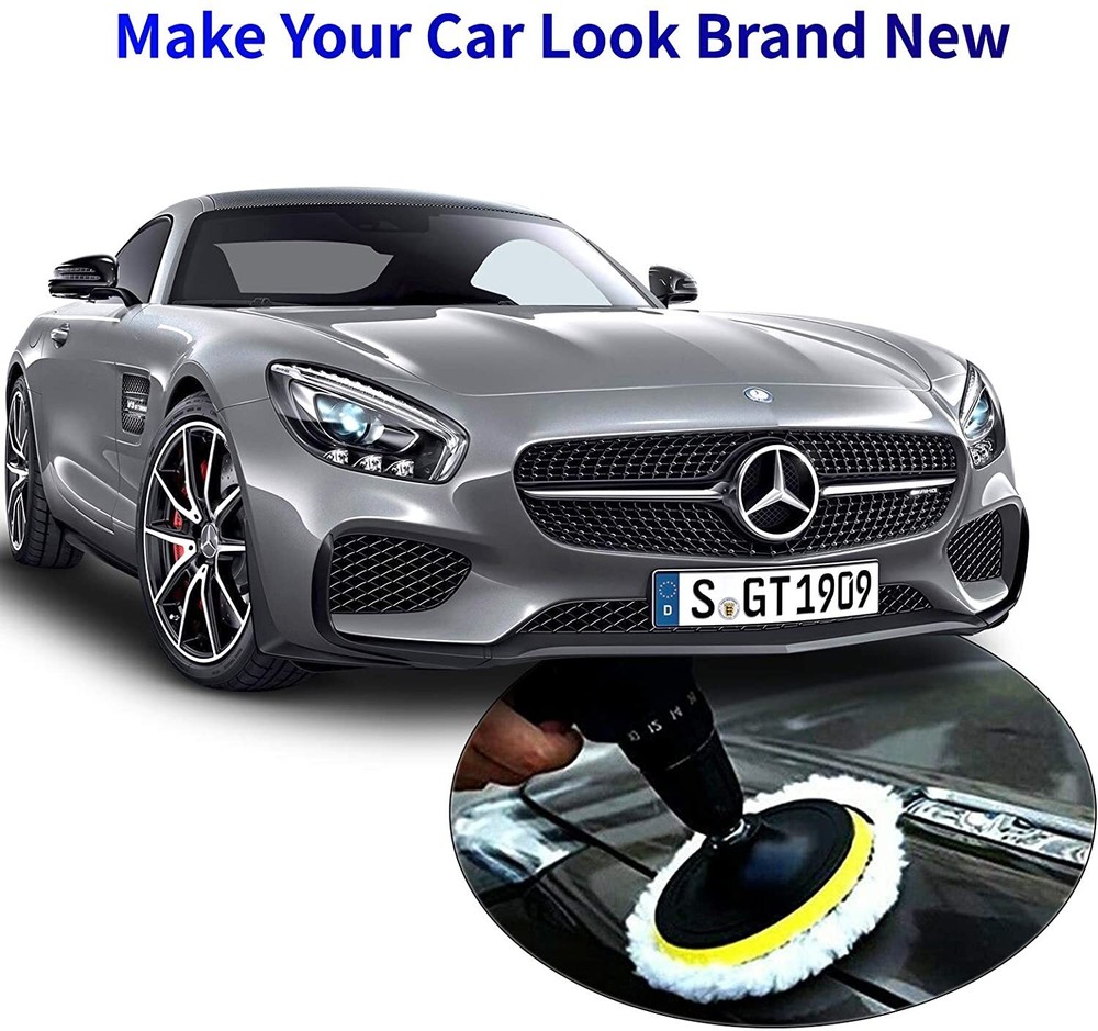 7Inch Polishing Pad Buffing Pad 5PC /Set Wool & Hook Buffer Pad for Car Polisher