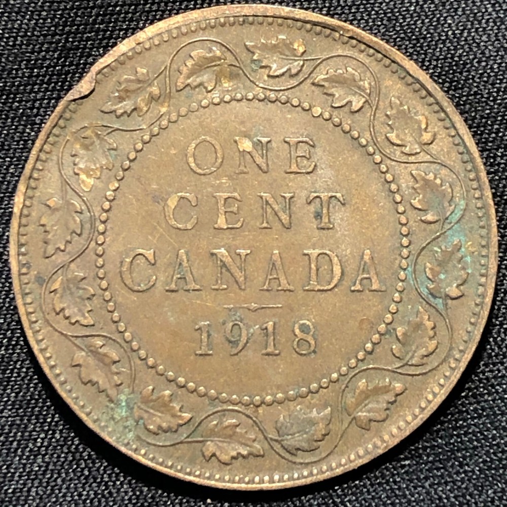 1918 Canada Large One Cent - VF