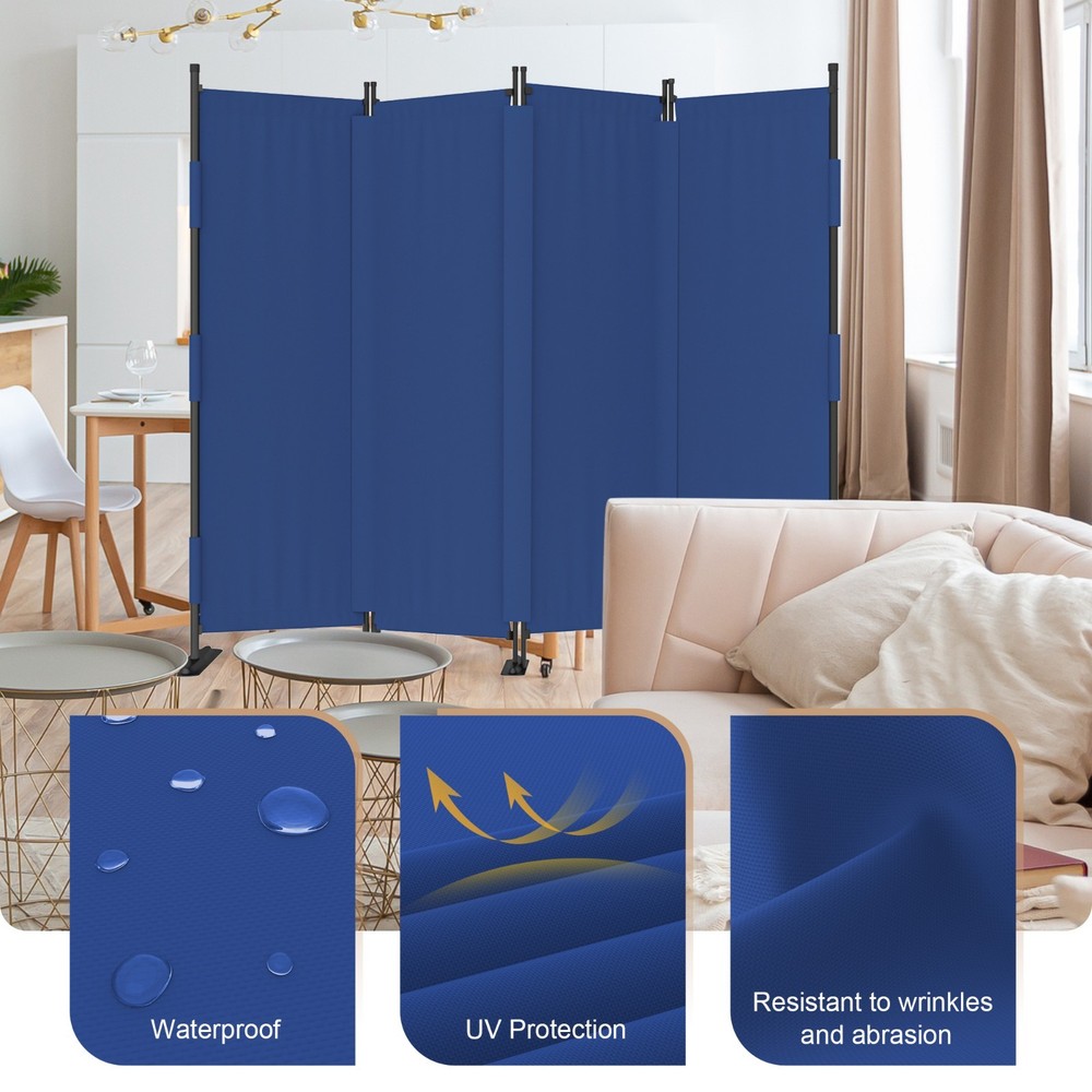Upgraded Seamless Room Divider 4-Panel Folding Privacy Screen Room Partition