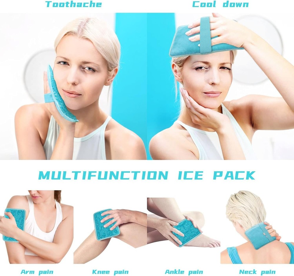 Gel Beads Ice Pack Ice Bag with Strap-1 Pack Reusable Hot & Cold Pack Compres...