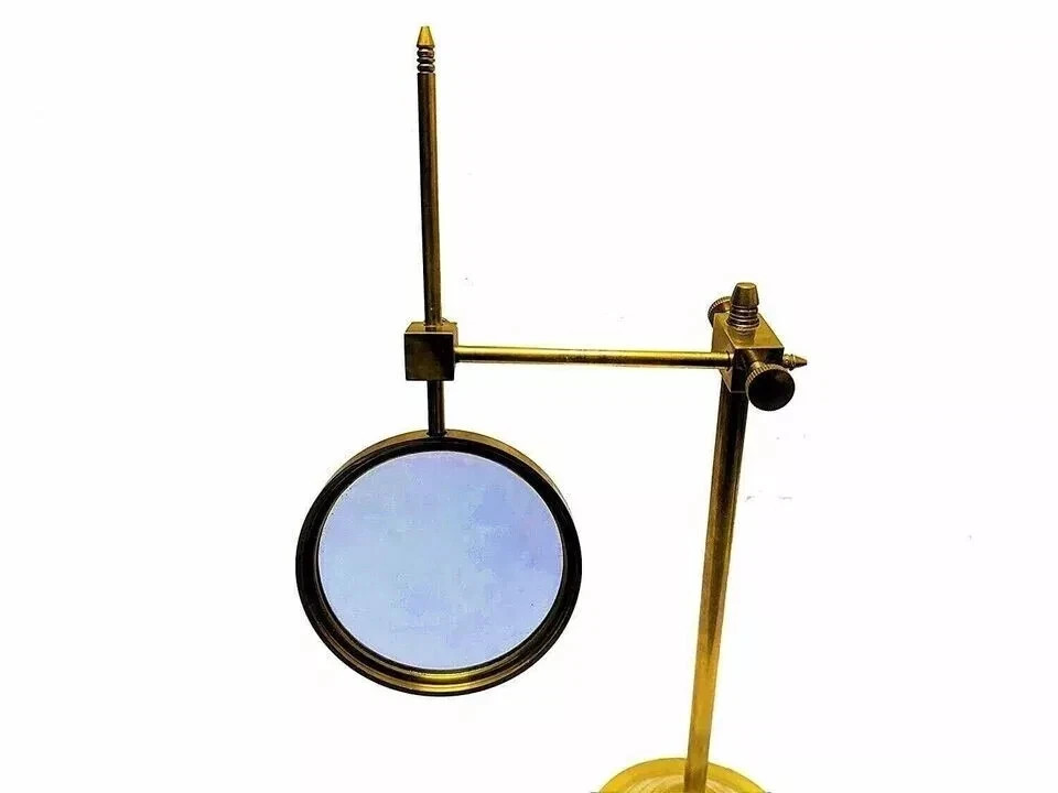 Antique Brass Adjustable Magnifier for Desk