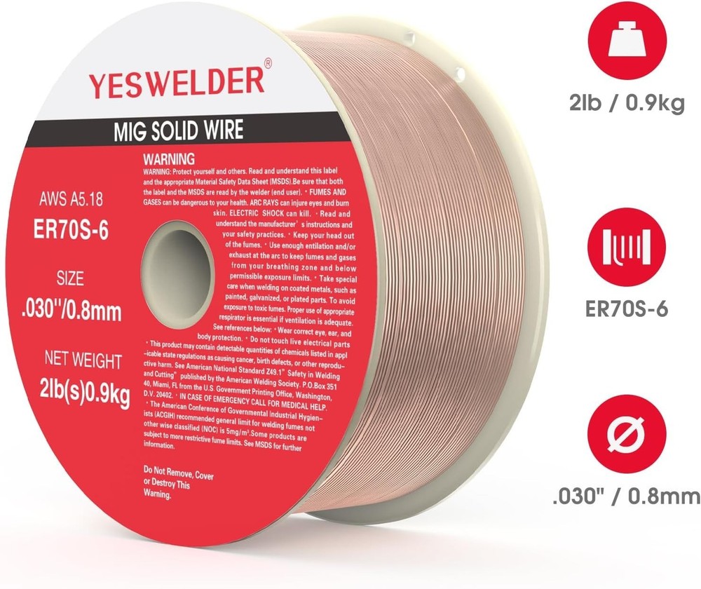 Versatile .030-Inch MIG Wire, 2-Pound Solid Carbon Steel for Effortless Welding