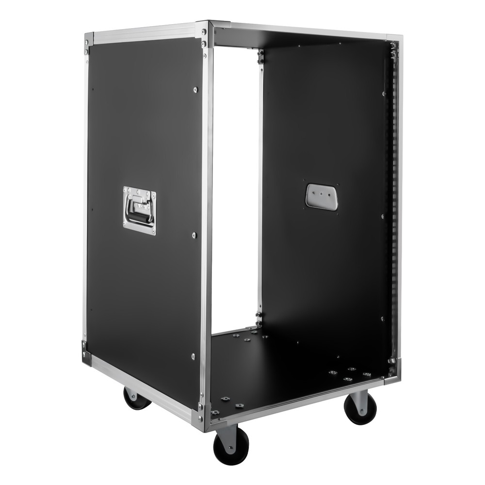 19 Inch 16U 4 Post Server Rack Open Frame Rolling Network Data Rack w/ Casters