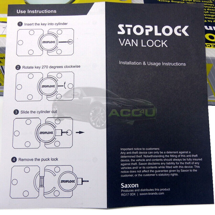 Stoplock Van Lock High Security Trailer Home Garage Shed Door Hasp. Caps ✅
