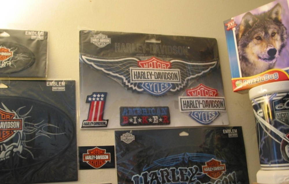 Harley Davidson Red White & Blue Black Wings Plus Patch / Emblem Lot