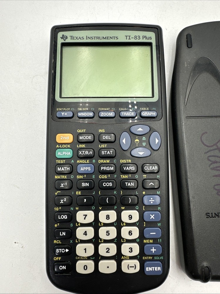 Texas Instruments TI-83 Plus Graphing Calculator With Cover Tested Working