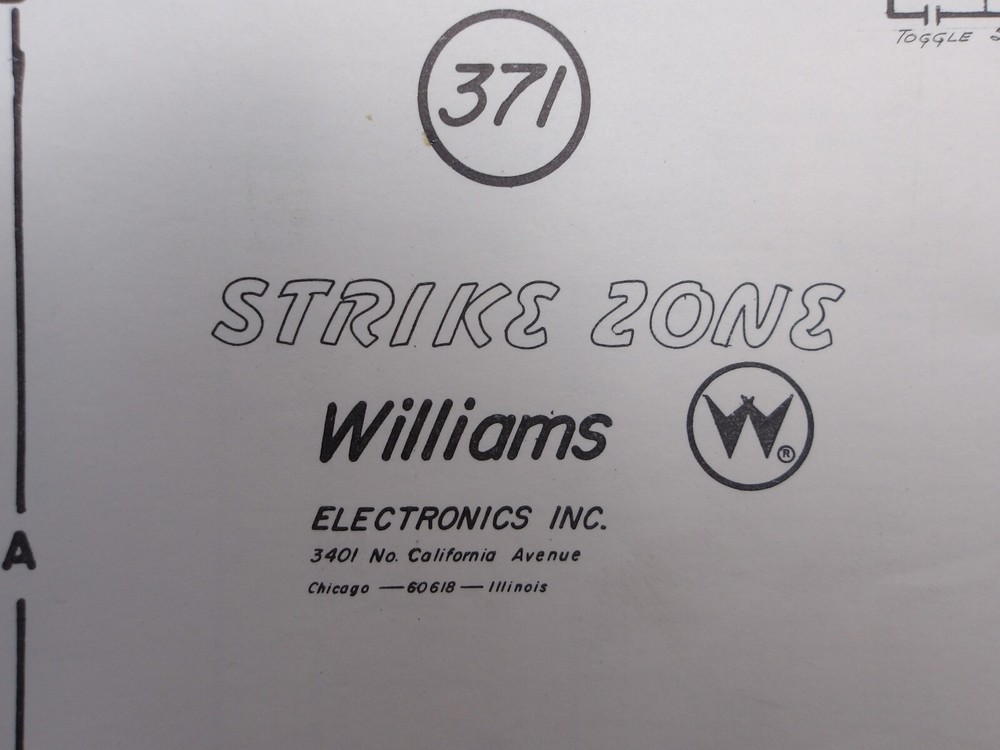 Williams: Strike Zone- Schematic - NOS