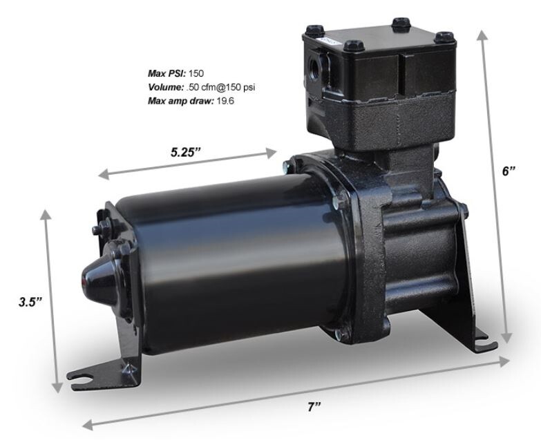 Ridetech 31920002 Thomas 319CDC50/12 Air Compressor