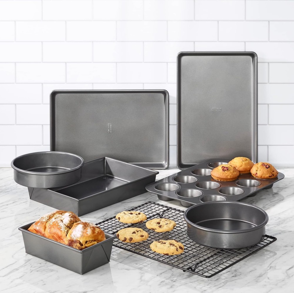 Professional Non-Stick 8-Piece Bakeware Set Silver