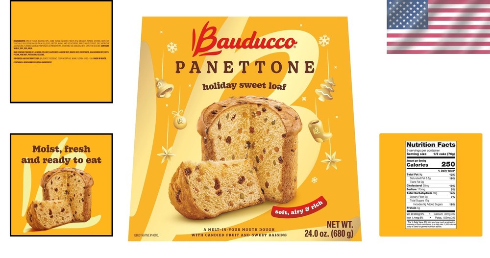 Versatile Bauducco Classic Panettone 24oz - Perfect for Baking or Enjoying