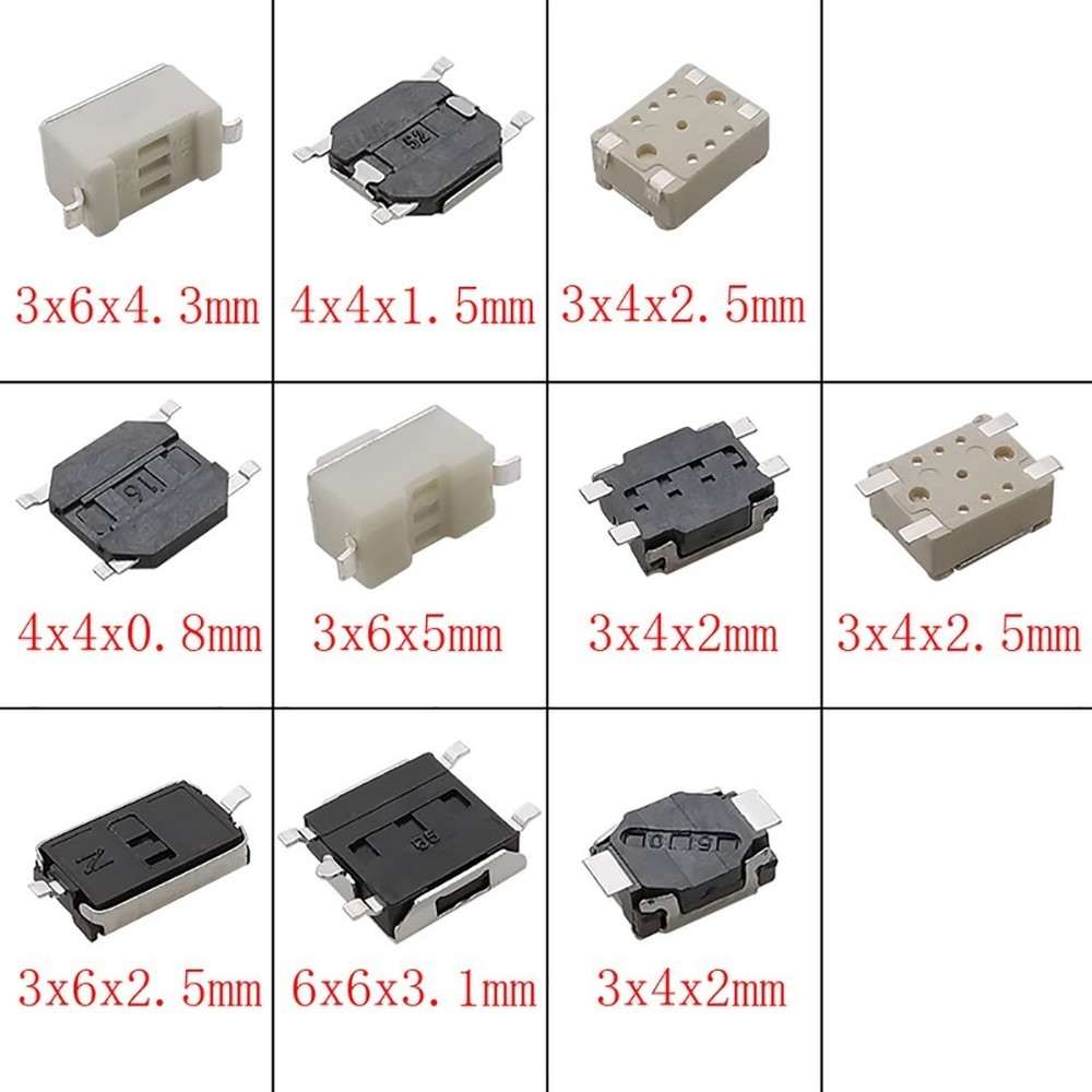 Comprehensive Tact Switch Assortment Kit for Various Applications 250PCS