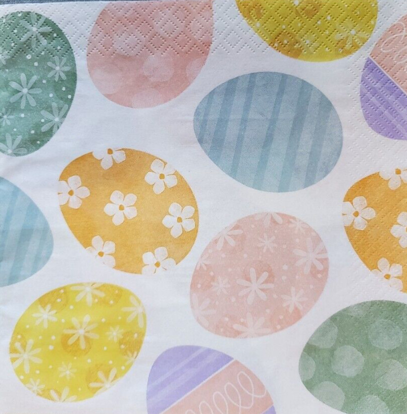 Two Easter Egg Paper Luncheon Napkins Art Crafts Decoupage