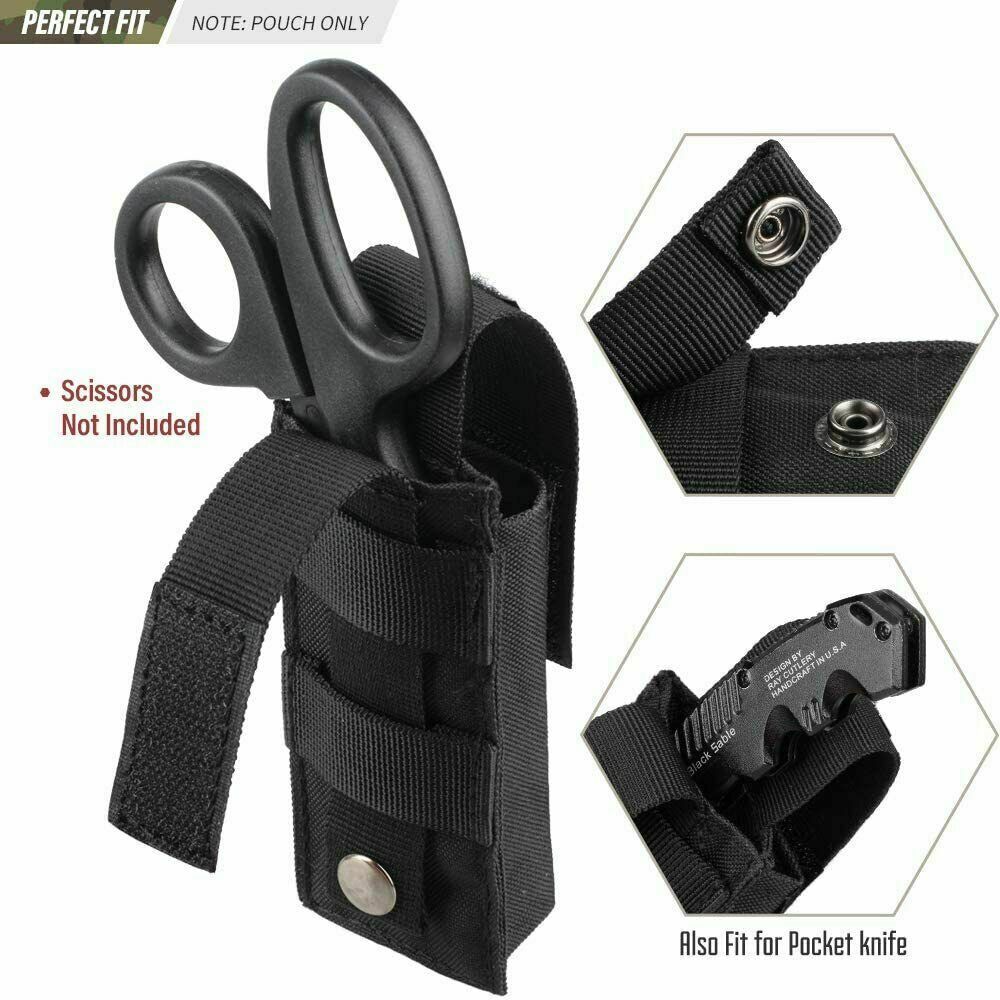 Tactical Knife Sheath Bag Molle Flashlight Holster Case Multi-Tool Nylon Pouch