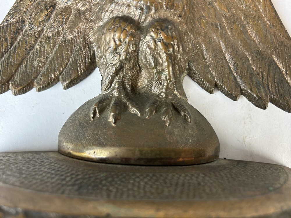 Antique Perched Eagle 13 Stars Solid Bronze Bookend