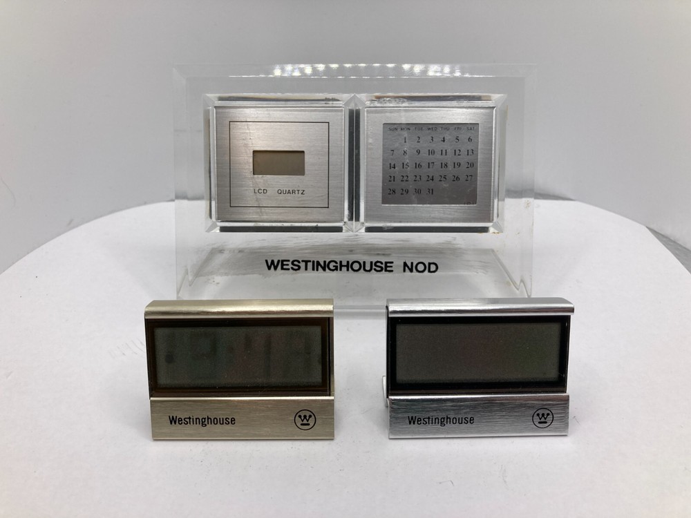 3 Vintage Westinghouse LCD Quartz Clocks - READ