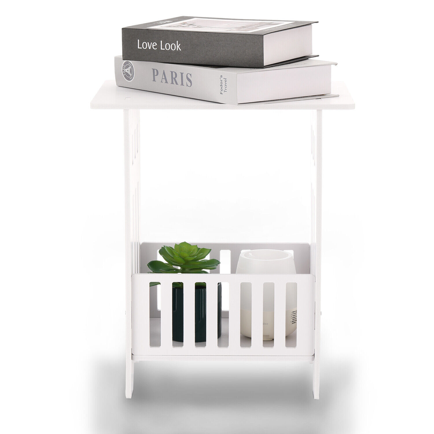 b Table End Stand Patio Nightstand Modern Table Bedroom White Home for Holder