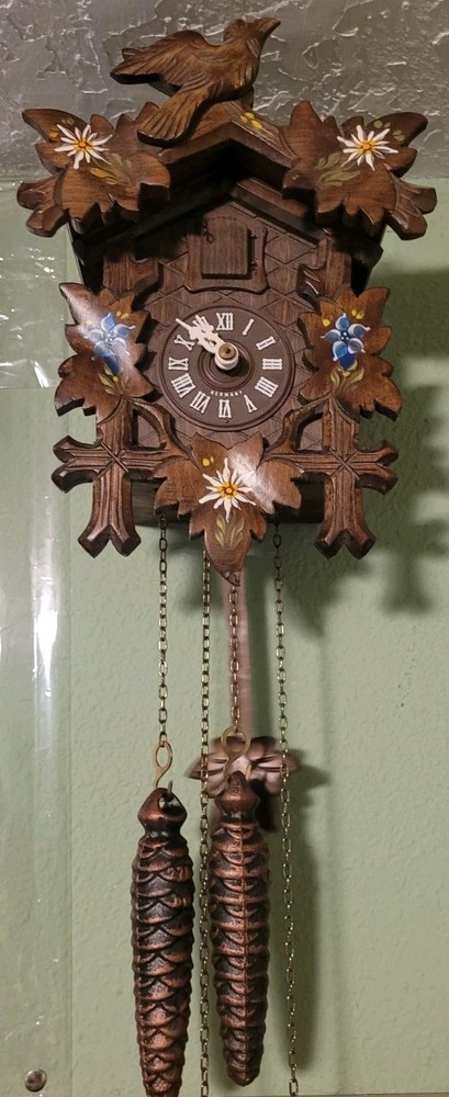 West Germany Cuckoo Wall Clock Authentic Mechanical Vintage